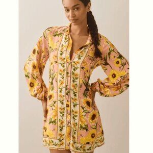 Farm Rio x Anthropologie Sunflower Shirt Dress Size Small